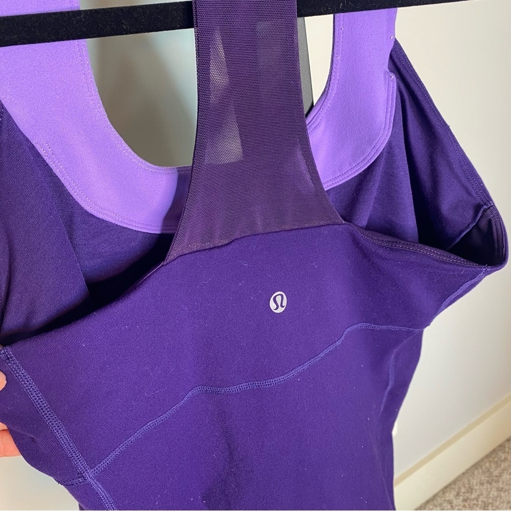LULULEMON Scoop Neck Tank Top Purple Racerback Yoga Yogi Activewear Size 10 - Picture 7 of 10